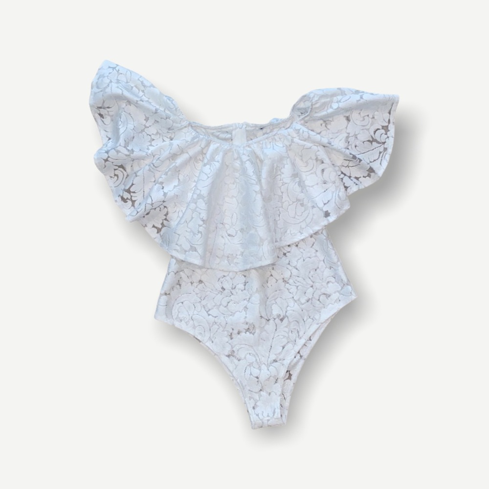 Beautiful White Lace Thong Bodysuit!!